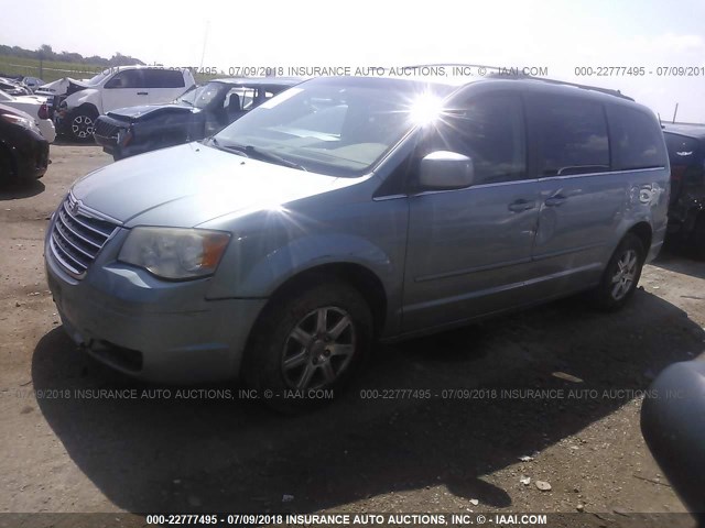 2A8HR54P98R762296 - 2008 CHRYSLER TOWN & COUNTRY TOURING Light Blue photo 2
