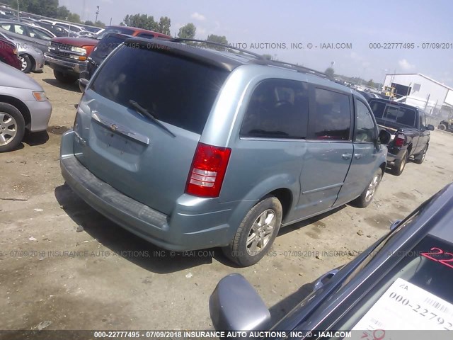 2A8HR54P98R762296 - 2008 CHRYSLER TOWN & COUNTRY TOURING Light Blue photo 4