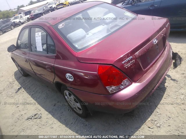 KMHDN46D84U775368 - 2004 HYUNDAI ELANTRA GLS/GT RED photo 3