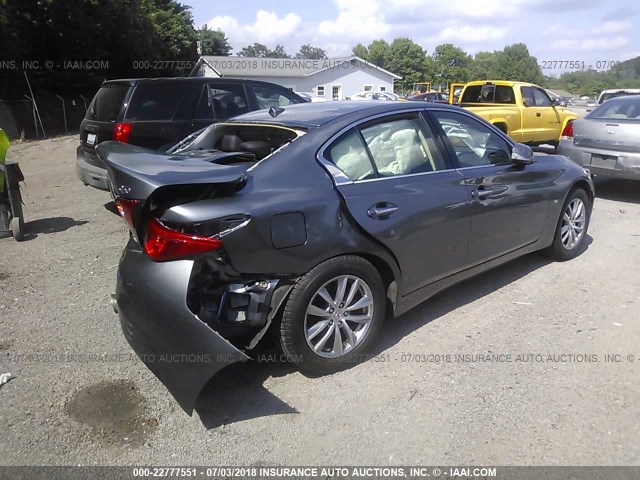 JN1BV7AR2FM418077 - 2015 INFINITI Q50 PREMIUM/SPORT GRAY photo 4