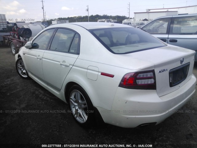 19UUA66207A031846 - 2007 ACURA TL WHITE photo 3