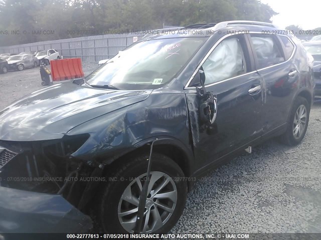 5N1AT2MV1EC815211 - 2014 NISSAN ROGUE S/SL/SV BLUE photo 6