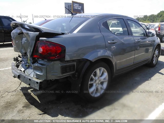 1C3CDZBG7DN562703 - 2013 DODGE AVENGER R/T GRAY photo 4