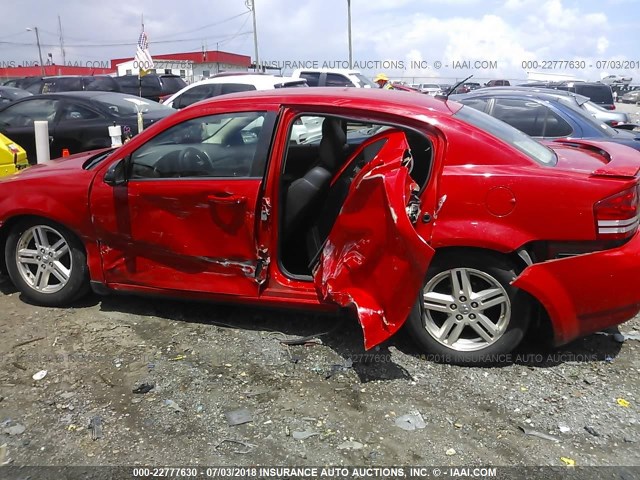 1B3LC56B19N555390 - 2009 DODGE AVENGER SXT/R/T RED photo 6