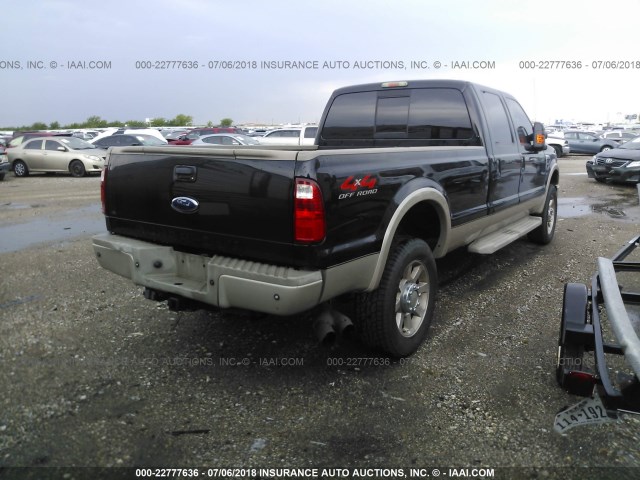 1FTWW31RX8EB80707 - 2008 FORD F350 SRW SUPER DUTY BLACK photo 4