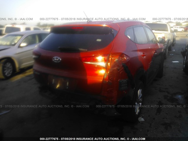 KM8J33A44HU260576 - 2017 HYUNDAI TUCSON LIMITED/SPORT AND ECO/SE ORANGE photo 4