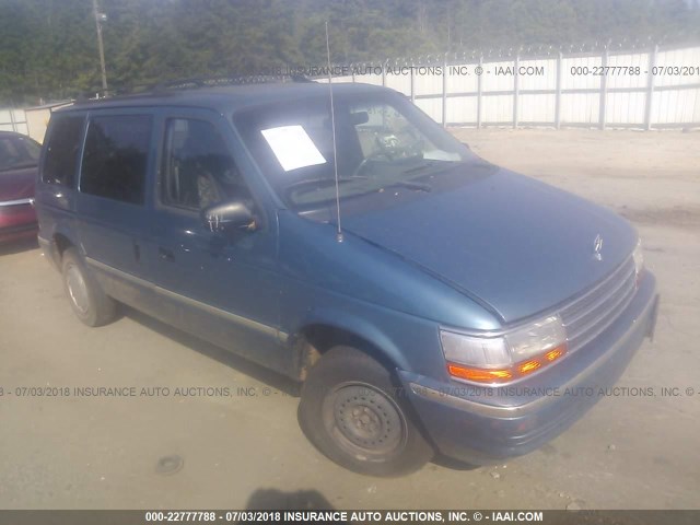2P4GH2536PR256502 - 1993 PLYMOUTH VOYAGER BLUE photo 1