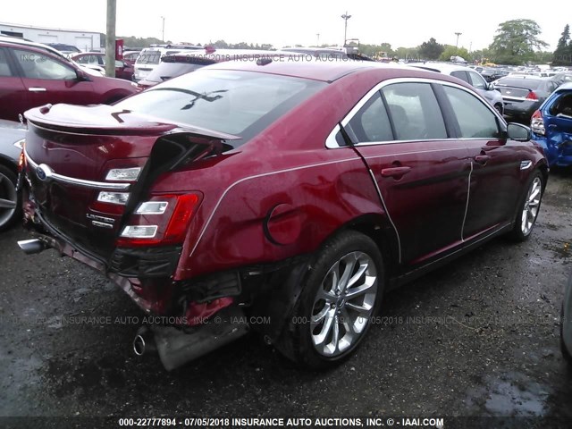 1FAHP2F84DG133368 - 2013 FORD TAURUS LIMITED RED photo 4