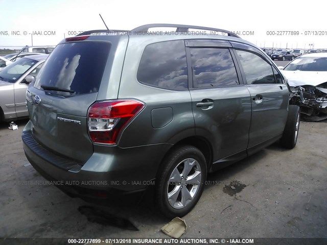 JF2SJAEC0EH440695 - 2014 SUBARU FORESTER 2.5I PREMIUM GREEN photo 4