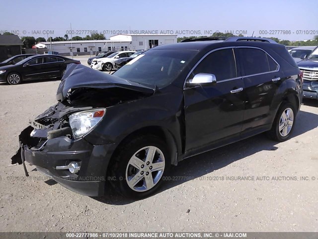 2GNFLHE35E6116349 - 2014 CHEVROLET EQUINOX LTZ BLACK photo 2