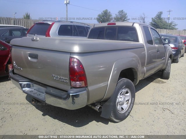 5TETU62N36Z186168 - 2006 TOYOTA TACOMA PRERUNNER ACCESS CAB BEIGE photo 4