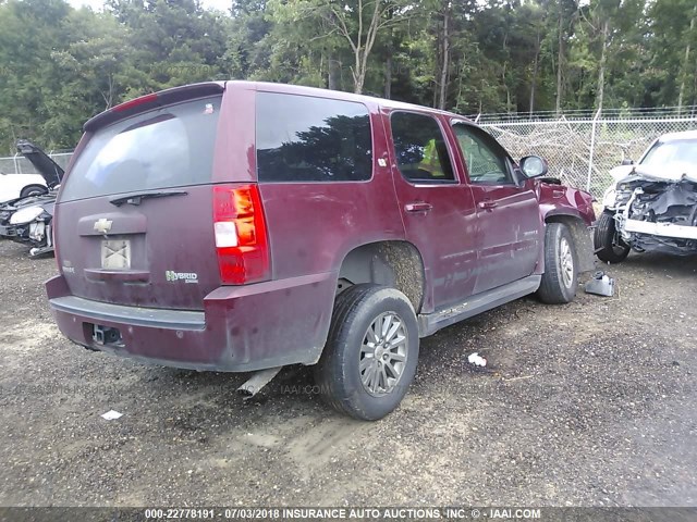 1GNFC135X9R104106 - 2009 CHEVROLET TAHOE HYBRID MAROON photo 4