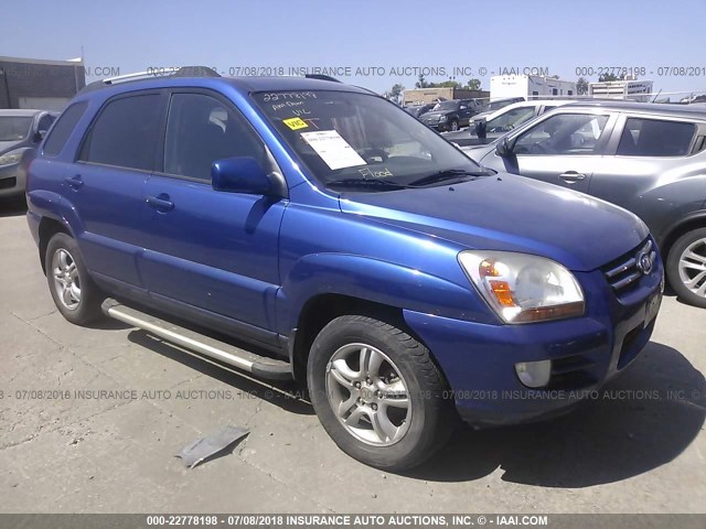 KNDJF723577349529 - 2007 KIA SPORTAGE EX/LX BLUE photo 1