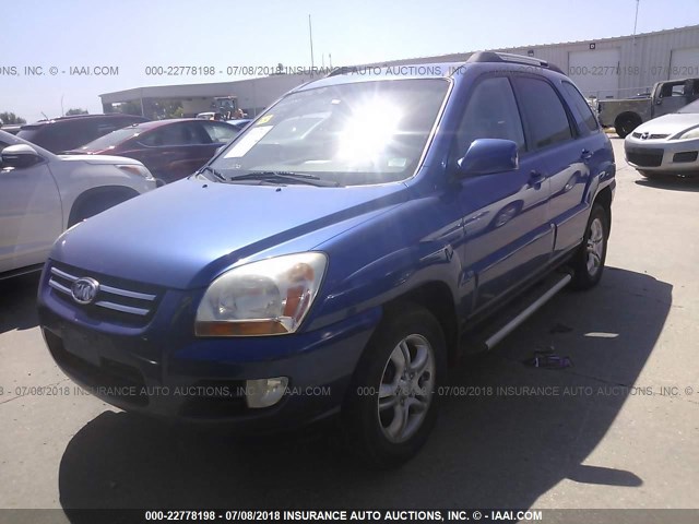 KNDJF723577349529 - 2007 KIA SPORTAGE EX/LX BLUE photo 2