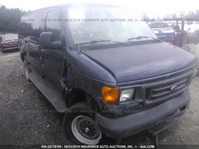 1FBNE31L05HA71858 - 2005 FORD ECONOLINE E350 SUPER DUTY WAGON BLUE photo 1