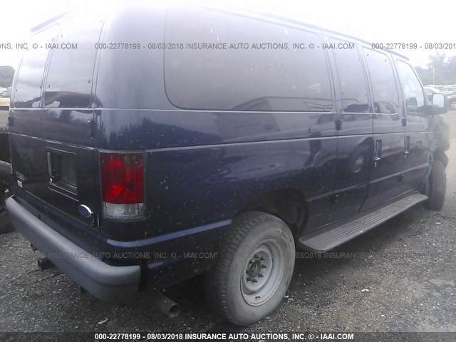 1FBNE31L05HA71858 - 2005 FORD ECONOLINE E350 SUPER DUTY WAGON BLUE photo 4