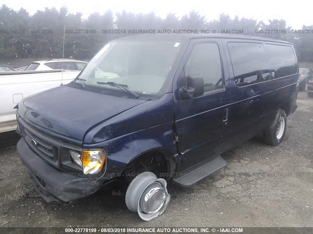 1FBNE31L05HA71858 - 2005 FORD ECONOLINE E350 SUPER DUTY WAGON BLUE photo 6