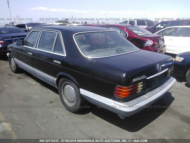 WDBCA35D3GA209811 - 1986 MERCEDES-BENZ 420 SEL BLACK photo 3