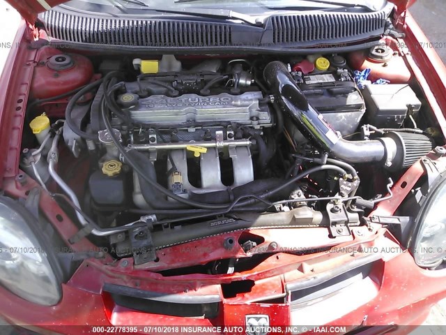 1B3ES66S94D534206 - 2004 DODGE NEON SRT-4 RED photo 10