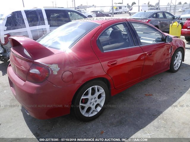 1B3ES66S94D534206 - 2004 DODGE NEON SRT-4 RED photo 4