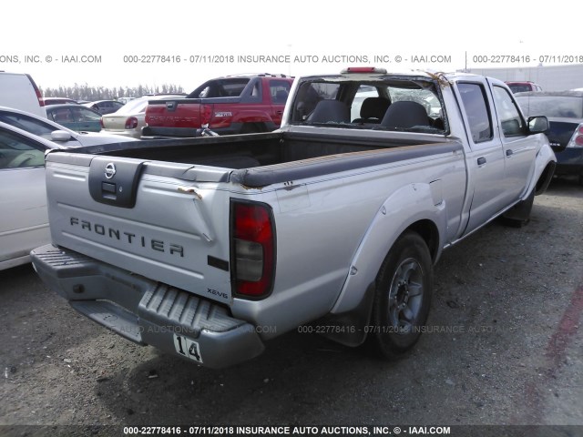 1N6ED29X24C400360 - 2004 NISSAN FRONTIER CREW CAB XE V6 GRAY photo 4