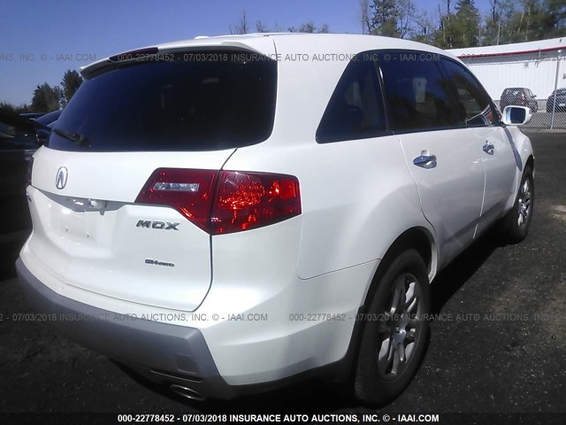 2HNYD28648H548189 - 2008 ACURA MDX TECHNOLOGY WHITE photo 4