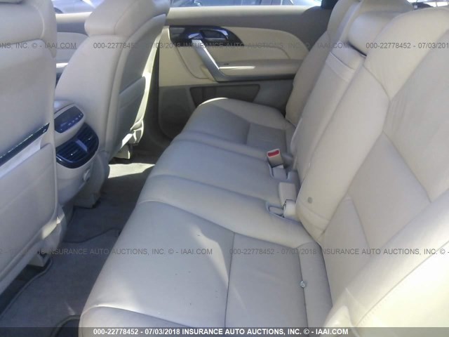 2HNYD28648H548189 - 2008 ACURA MDX TECHNOLOGY WHITE photo 8