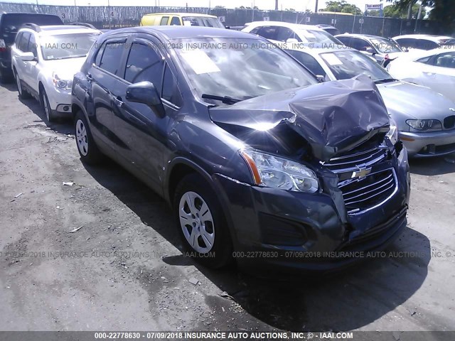 3GNCJKSB4GL263505 - 2016 CHEVROLET TRAX LS GRAY photo 1