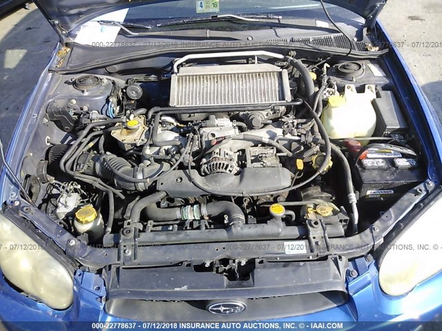 JF1GD29604G515248 - 2004 SUBARU IMPREZA WRX BLUE photo 10