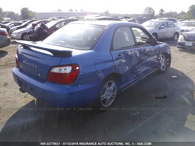 JF1GD29604G515248 - 2004 SUBARU IMPREZA WRX BLUE photo 4