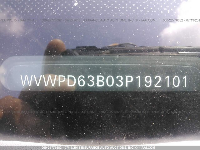 WVWPD63B03P192101 - 2003 VOLKSWAGEN PASSAT GLS Light Blue photo 9