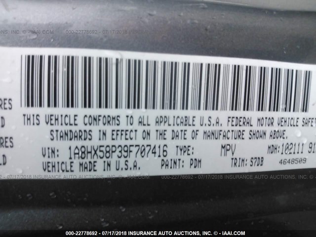 1A8HX58P39F707416 - 2009 CHRYSLER ASPEN LIMITED GRAY photo 9
