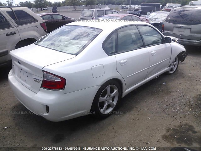 4S3BL616587207878 - 2008 SUBARU LEGACY 2.5I WHITE photo 4