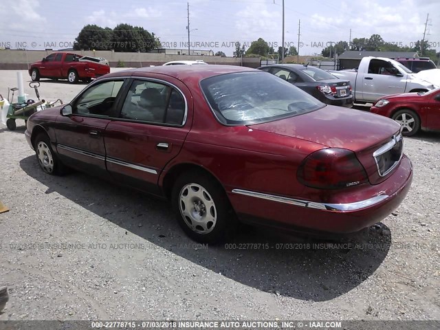 1LNHM97V6XY653243 - 1999 LINCOLN CONTINENTAL  Бордовый фото 3