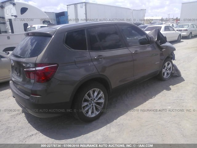 5UXWX9C57D0A18732 - 2013 BMW X3 XDRIVE28I BROWN photo 4