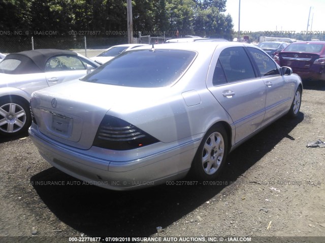 WDBNG70J62A295104 - 2002 MERCEDES-BENZ S 430 SILVER photo 4