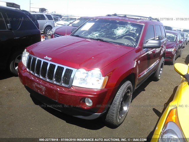 1J4HR58225C638648 - 2005 JEEP GRAND CHEROKEE LIMITED RED photo 2