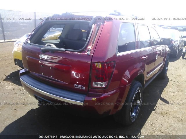 1J4HR58225C638648 - 2005 JEEP GRAND CHEROKEE LIMITED RED photo 4