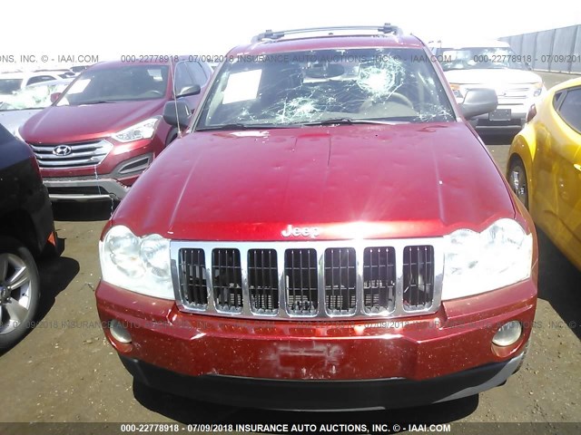 1J4HR58225C638648 - 2005 JEEP GRAND CHEROKEE LIMITED RED photo 6