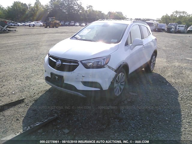 KL4CJASB3JB518294 - 2018 BUICK ENCORE PREFERRED WHITE photo 2