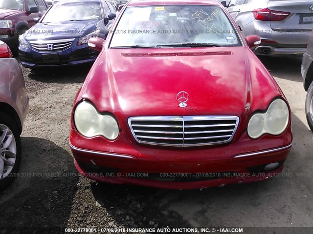 WDBRF52H06A881953 - 2006 MERCEDES-BENZ C GENERATION 2006 230 RED photo 6