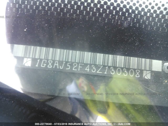 1G8AJ52F43Z130308 - 2003 SATURN ION LEVEL 2 Ağ foto 9