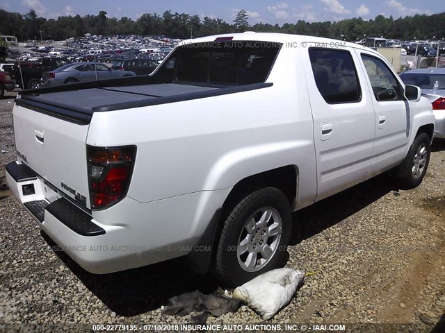 2HJYK16556H531443 - 2006 HONDA RIDGELINE RTL WHITE photo 4