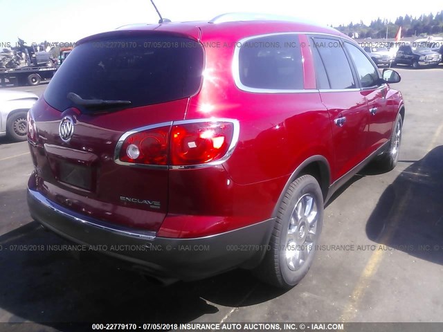 5GAKVDED7CJ384887 - 2012 BUICK ENCLAVE RED photo 4