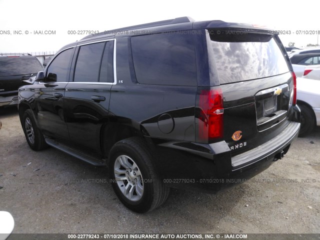 1GNSCAKC7FR506708 - 2015 CHEVROLET TAHOE C1500  LS BLACK photo 3