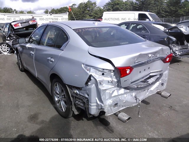 JN1BV7AR3FM421098 - 2015 INFINITI Q50 PREMIUM/SPORT SILVER photo 3