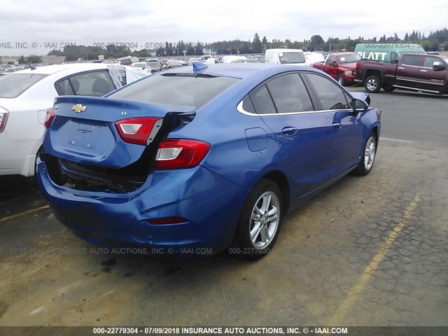 1G1BE5SM6G7241692 - 2016 CHEVROLET CRUZE LT BLUE photo 4