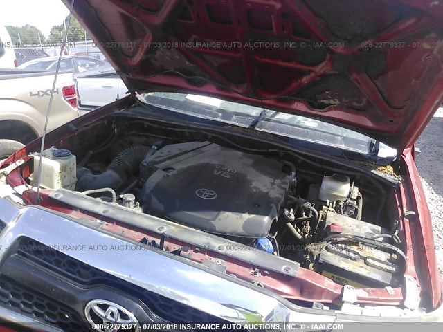 5TFLU4ENXBX007934 - 2011 TOYOTA TACOMA DOUBLE CAB 红色 照片 10
