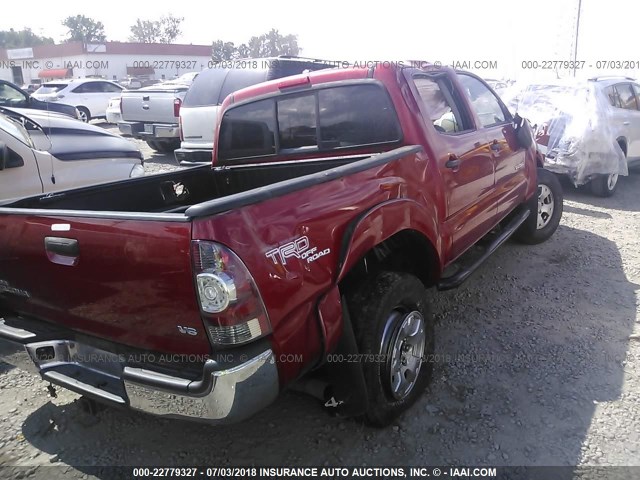 5TFLU4ENXBX007934 - 2011 TOYOTA TACOMA DOUBLE CAB 红色 照片 4