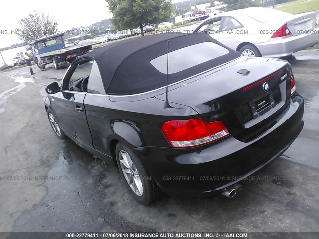 WBAUL7C54AVE86843 - 2010 BMW 128 I BLACK photo 3